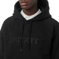 Sweat-shirt à capuche en jersey avec logo brodé - Black