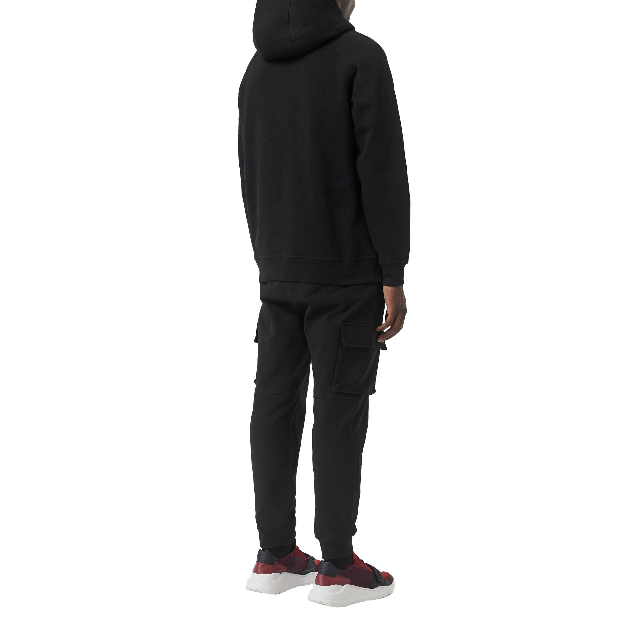 Sweat-shirt à capuche en jersey avec logo brodé - Black