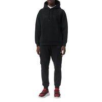 Sweat-shirt à capuche en jersey avec logo brodé - Black