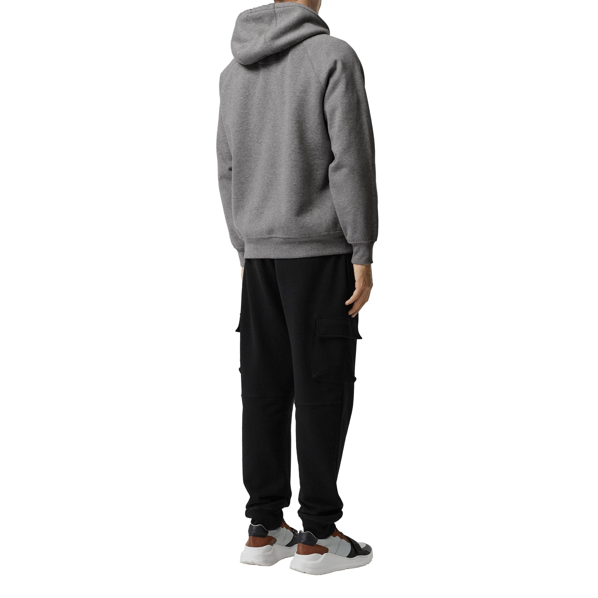 Sweat-shirt à capuche en jersey avec logo brodé - Pale Grey Melange