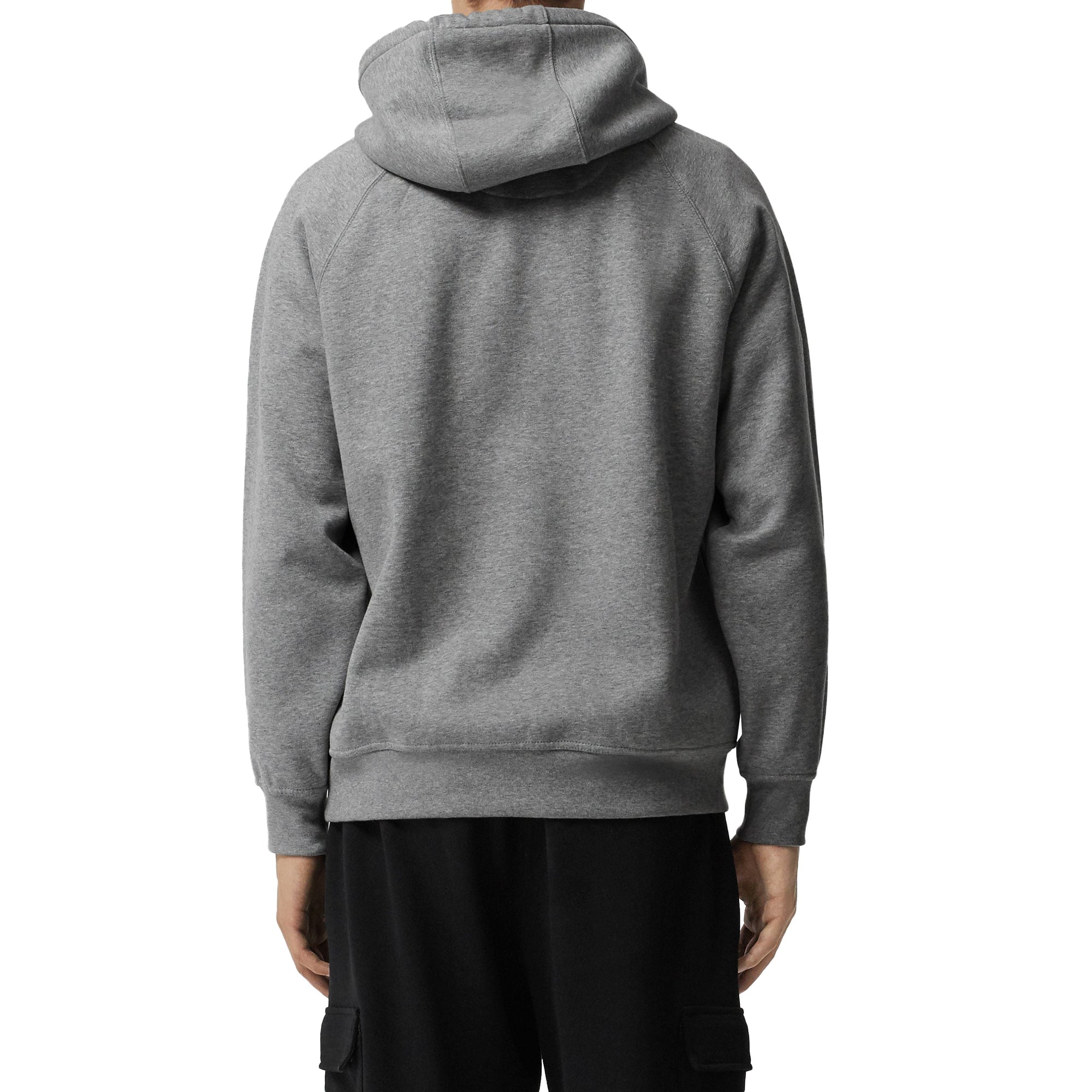 Sweat-shirt à capuche en jersey avec logo brodé - Pale Grey Melange
