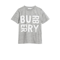 T-shirt en coton mélangé avec logo imprimé - Grey Melange