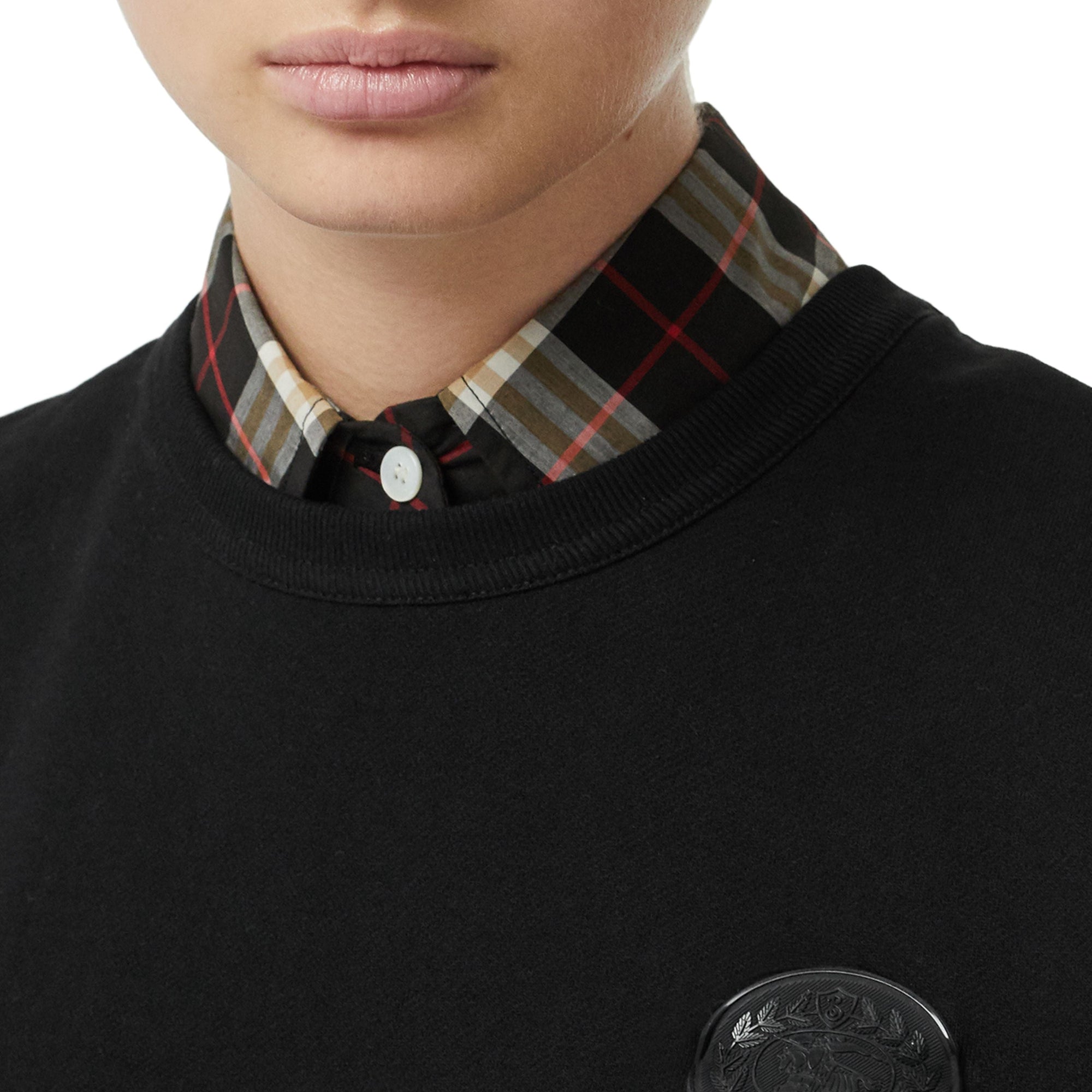 Sweat-shirt en coton avec écusson - Black