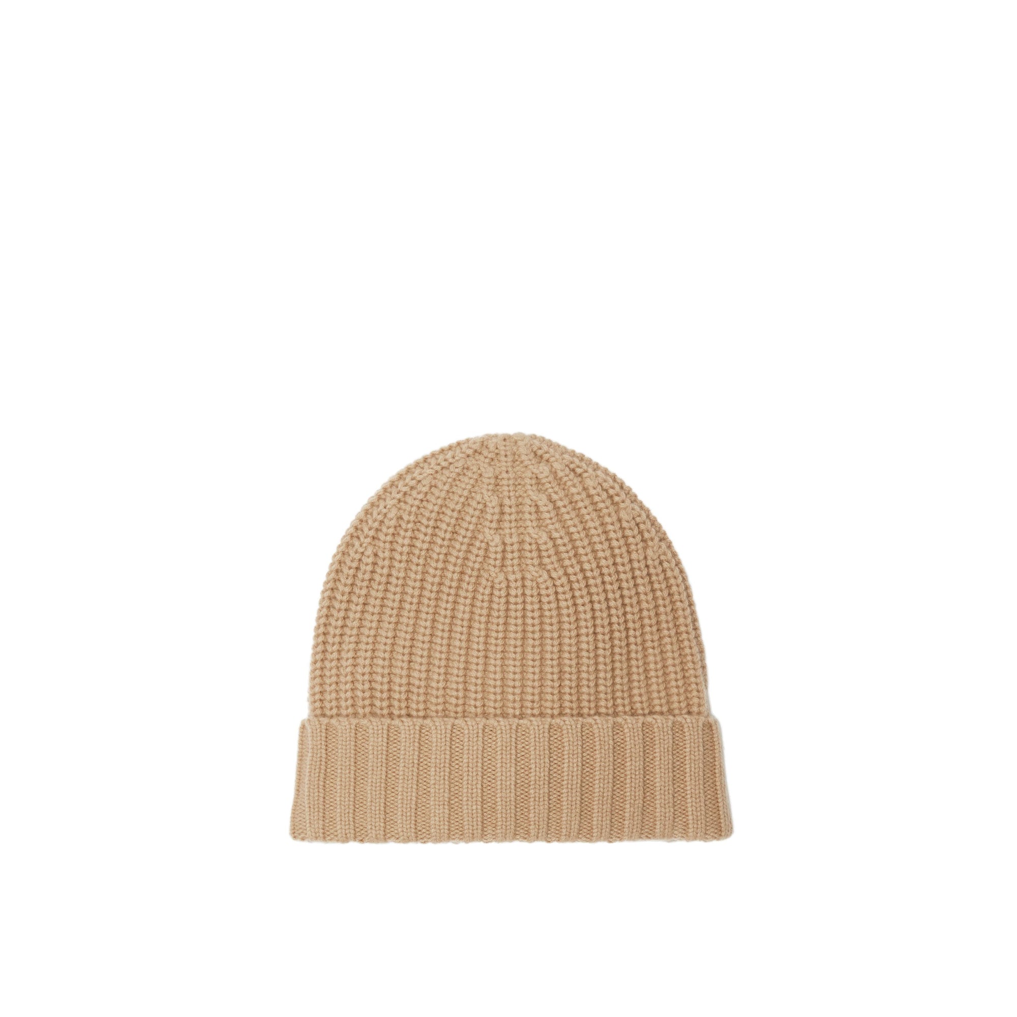 Bonnet à écussons en maille de laine & cachemire - Sand