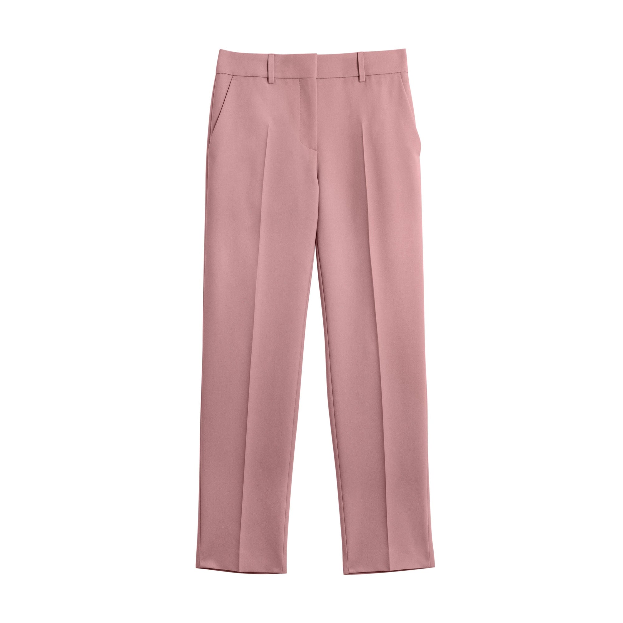 Pantalon tailleur droit en laine mélangée - Chalk Pink
