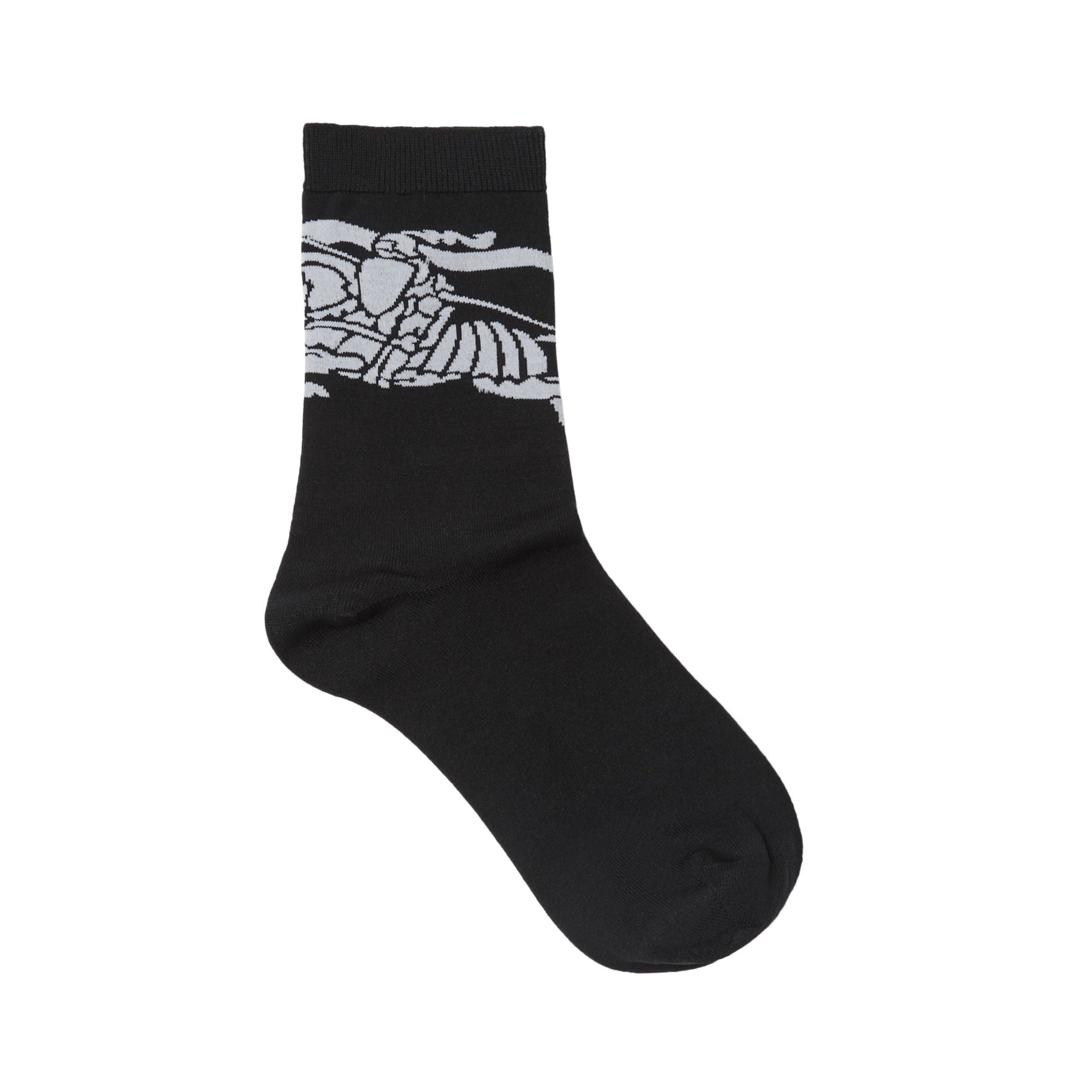 Chaussettes en intarsia avec emblème du Cavalier - Black & White