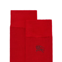 Chaussettes en coton mélangé avec emblème du Cavalier brodé - Bright Red