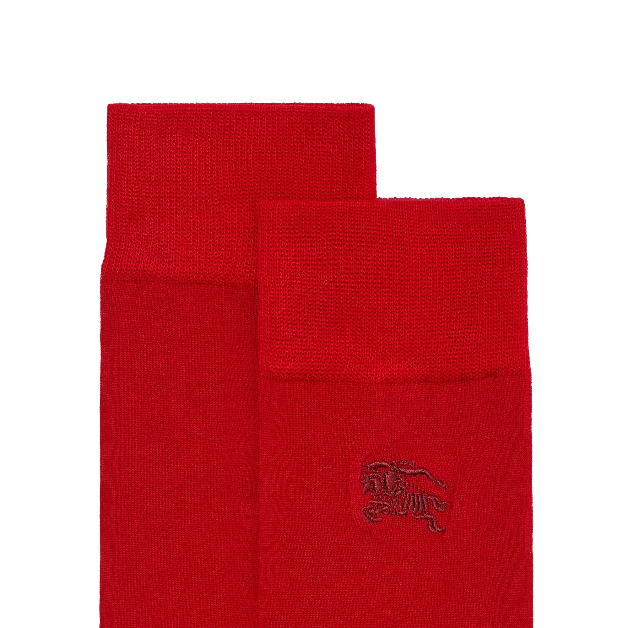 Chaussettes en coton mélangé avec emblème du Cavalier brodé - Bright Red