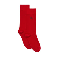 Chaussettes en coton mélangé avec emblème du Cavalier brodé - Bright Red