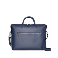 Grand attaché-case en cuir texturé - Navy
