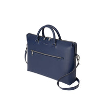 Grand attaché-case en cuir texturé - Navy