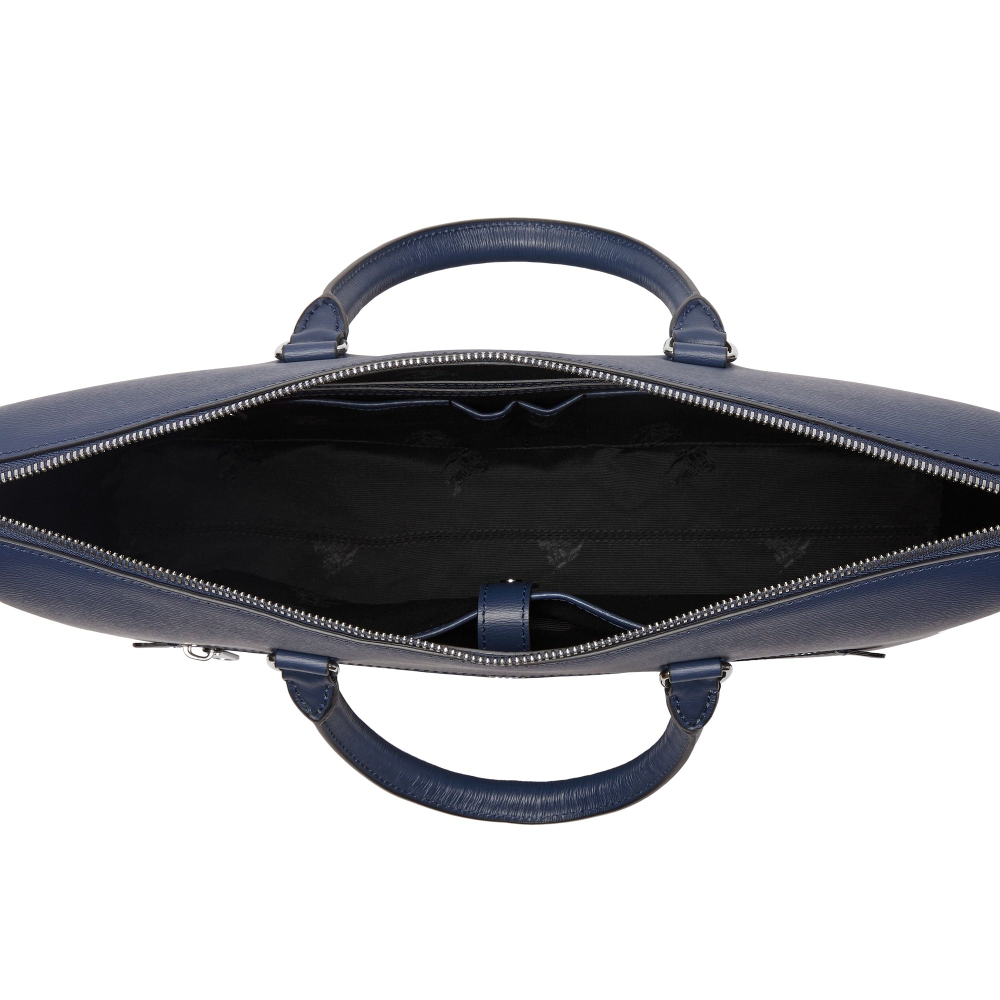 Grand attaché-case en cuir texturé - Navy