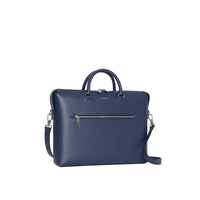 Grand attaché-case en cuir texturé - Navy