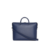 Grand attaché-case en cuir texturé - Navy