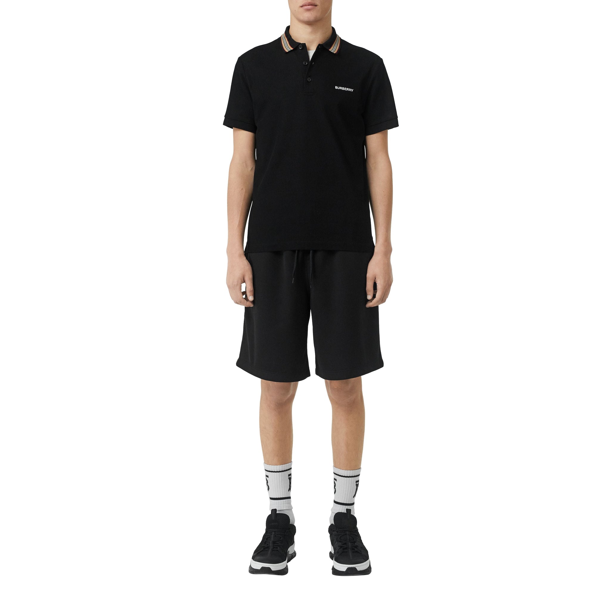 Polo en piqué de coton à rayures iconiques - Black