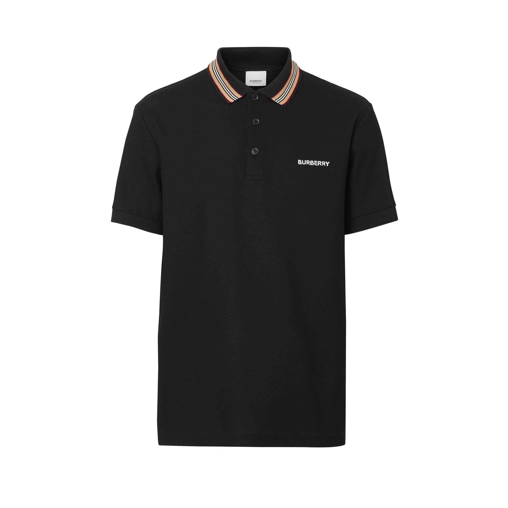 Polo en piqué de coton à rayures iconiques - Black