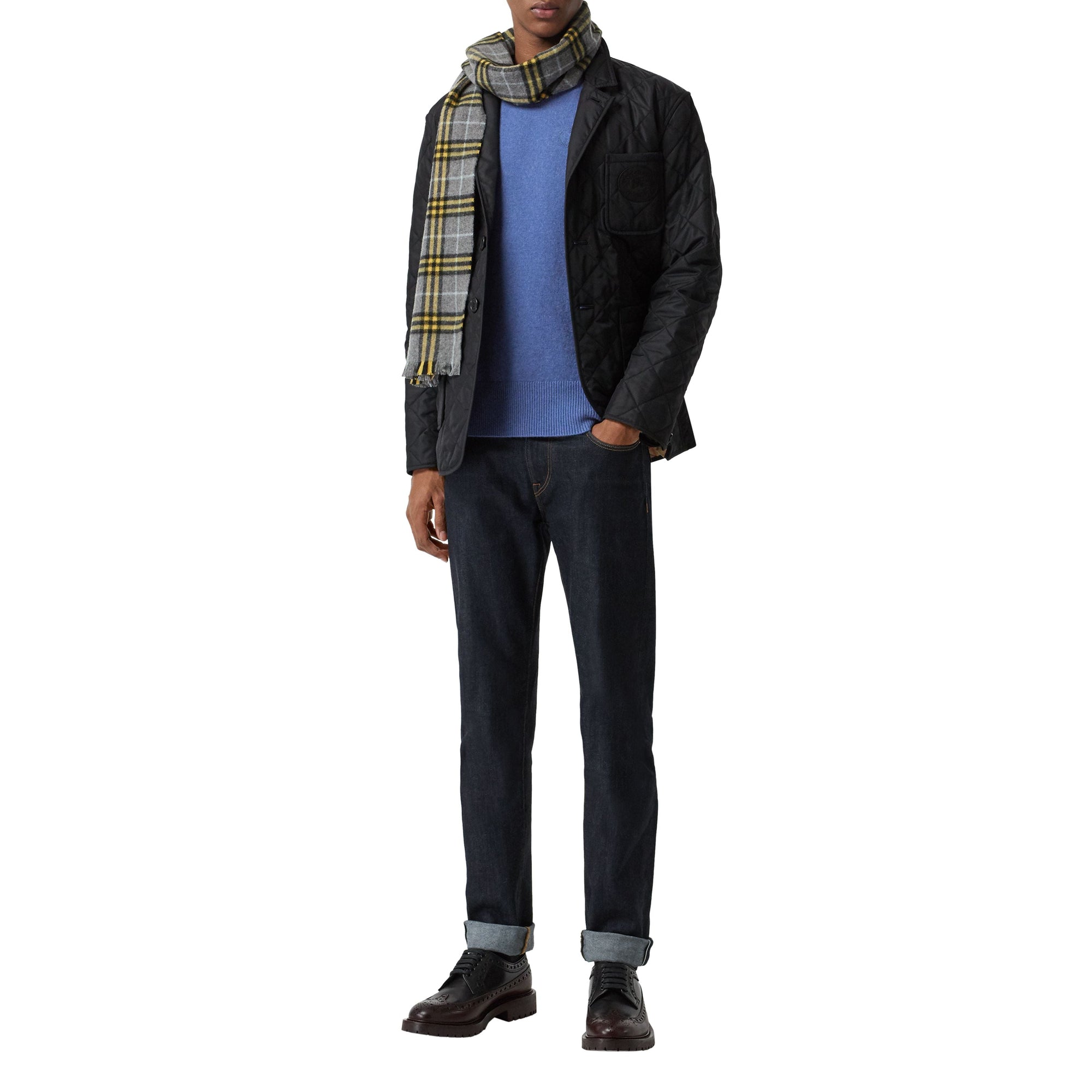 Pull en cachemire avec logo brodé - Dusty Blue
