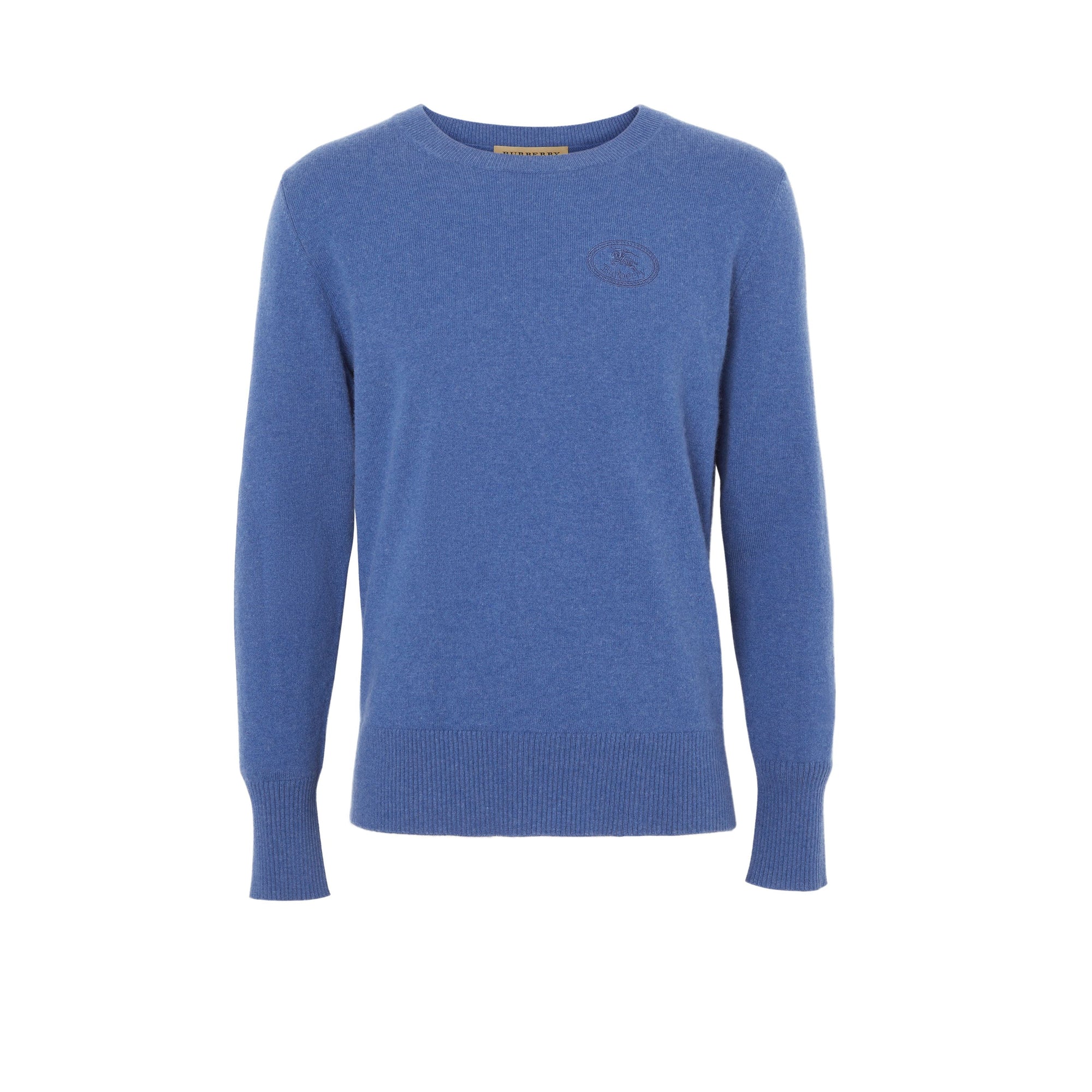 Pull en cachemire avec logo brodé - Dusty Blue