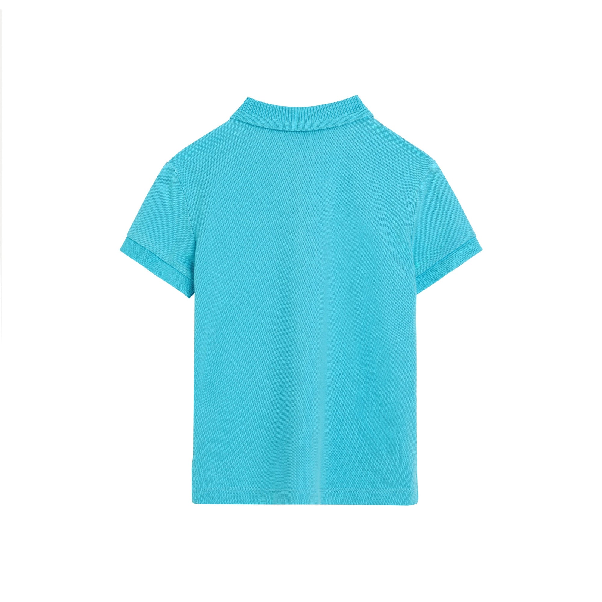 Polo en piqué de coton avec emblème du Cavalier - Bright Cyan Blue