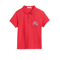 Polo en piqué de coton avec emblème du Cavalier - Bright Red