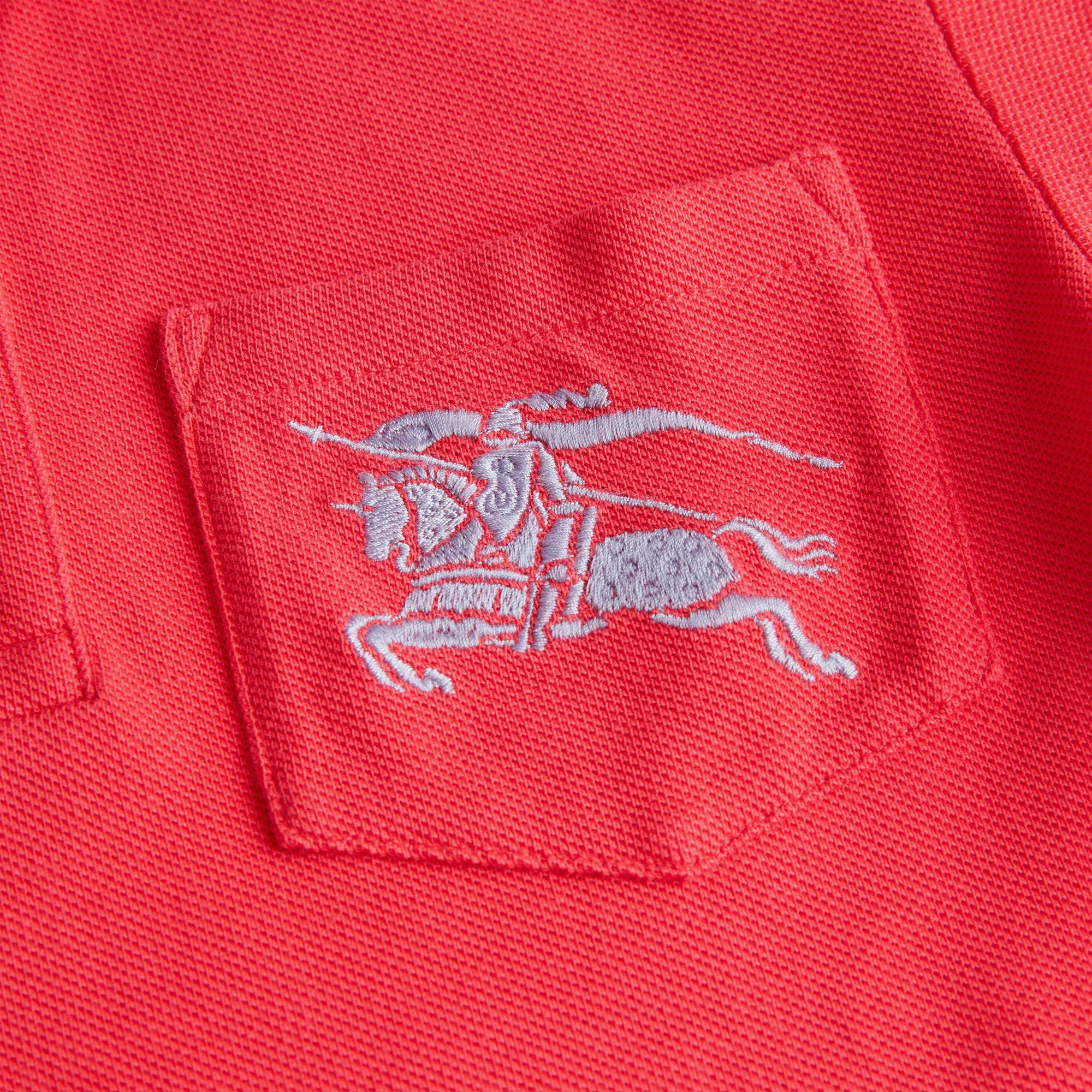 Polo en piqué de coton avec emblème du Cavalier - Bright Red