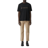 T-shirt en coton avec logo à motif check - Black