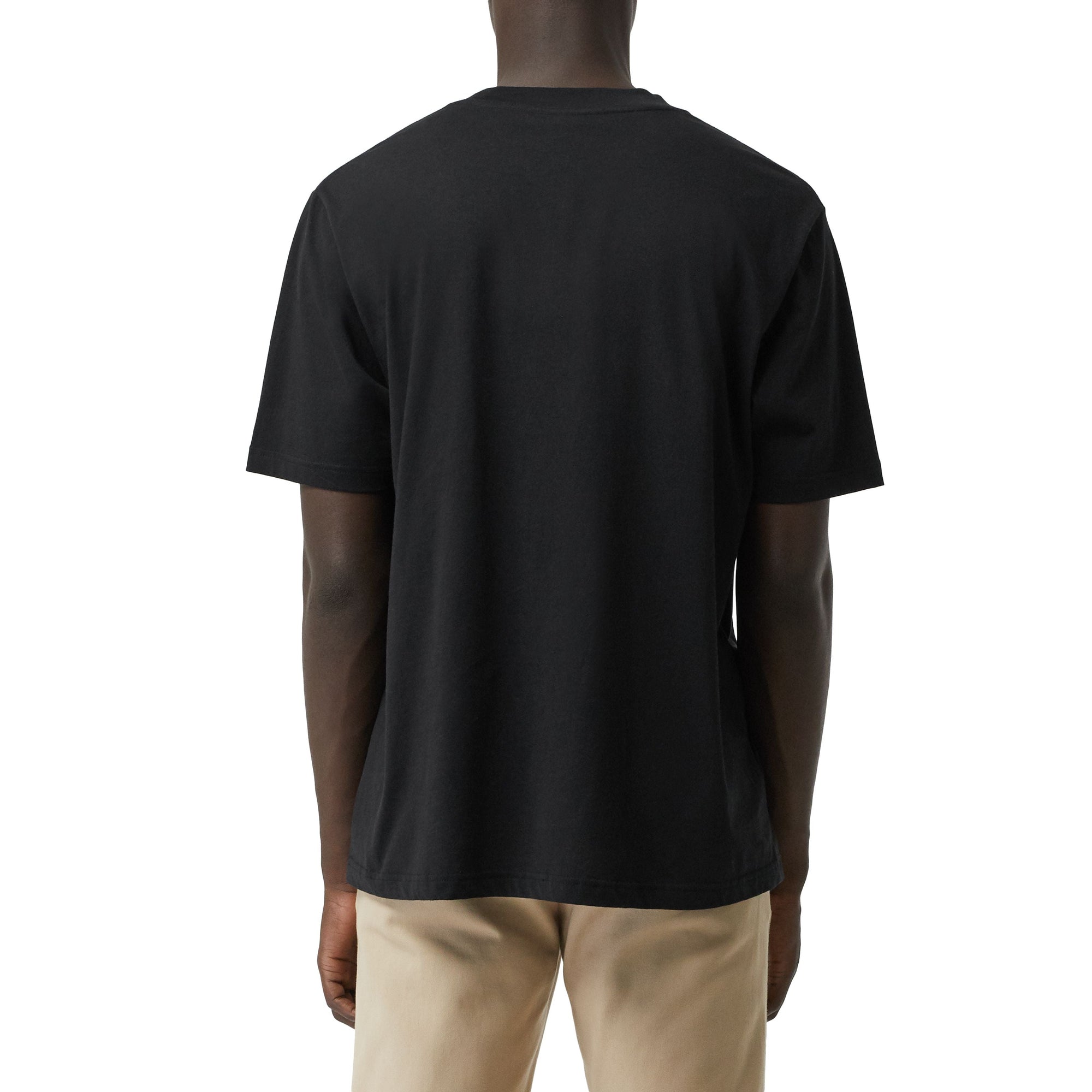 T-shirt en coton avec logo à motif check - Black