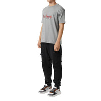 T-shirt en coton avec logo d'archive brodé - Pale Grey Melange