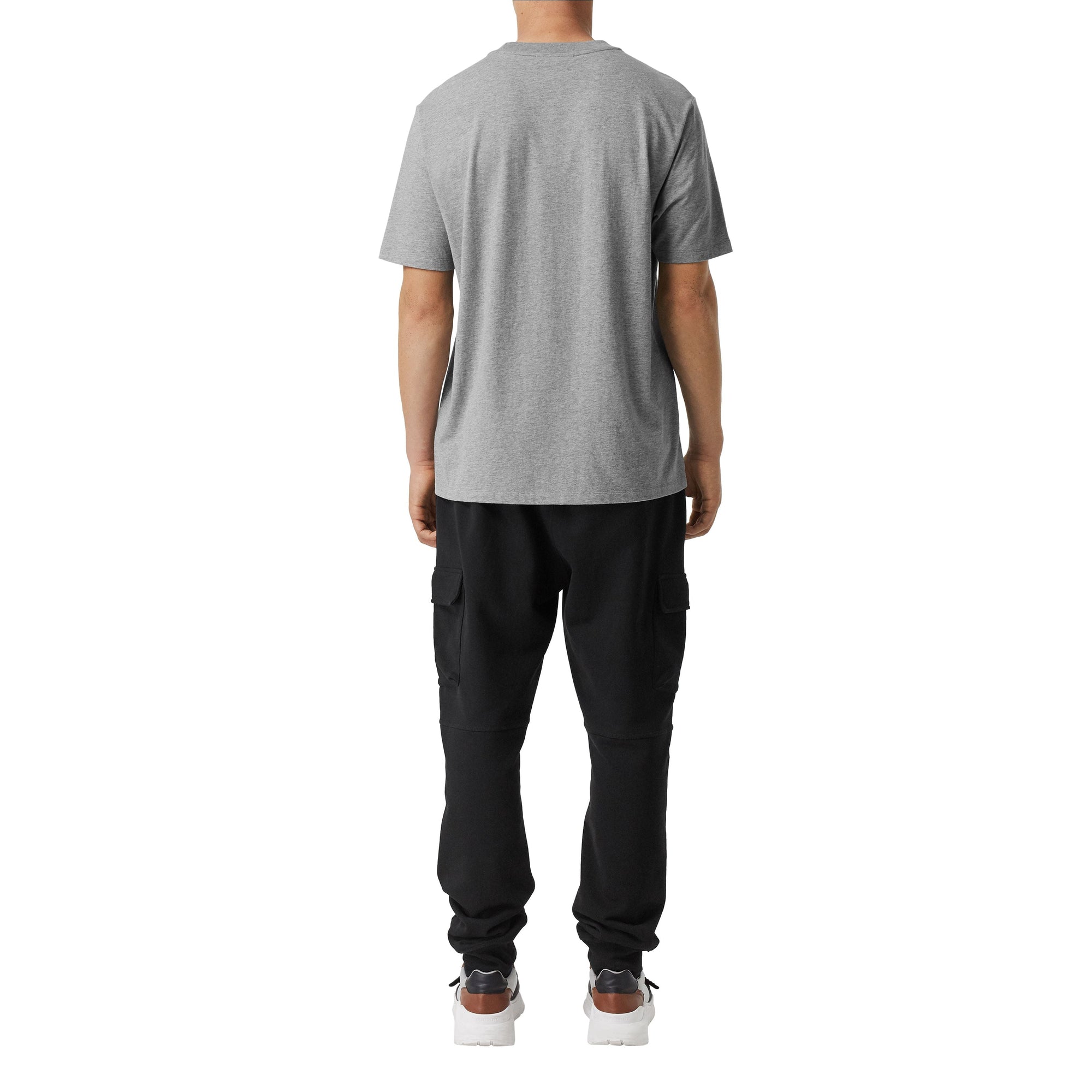 T-shirt en coton avec logo d'archive brodé - Pale Grey Melange
