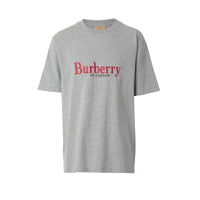 T-shirt en coton avec logo d'archive brodé - Pale Grey Melange