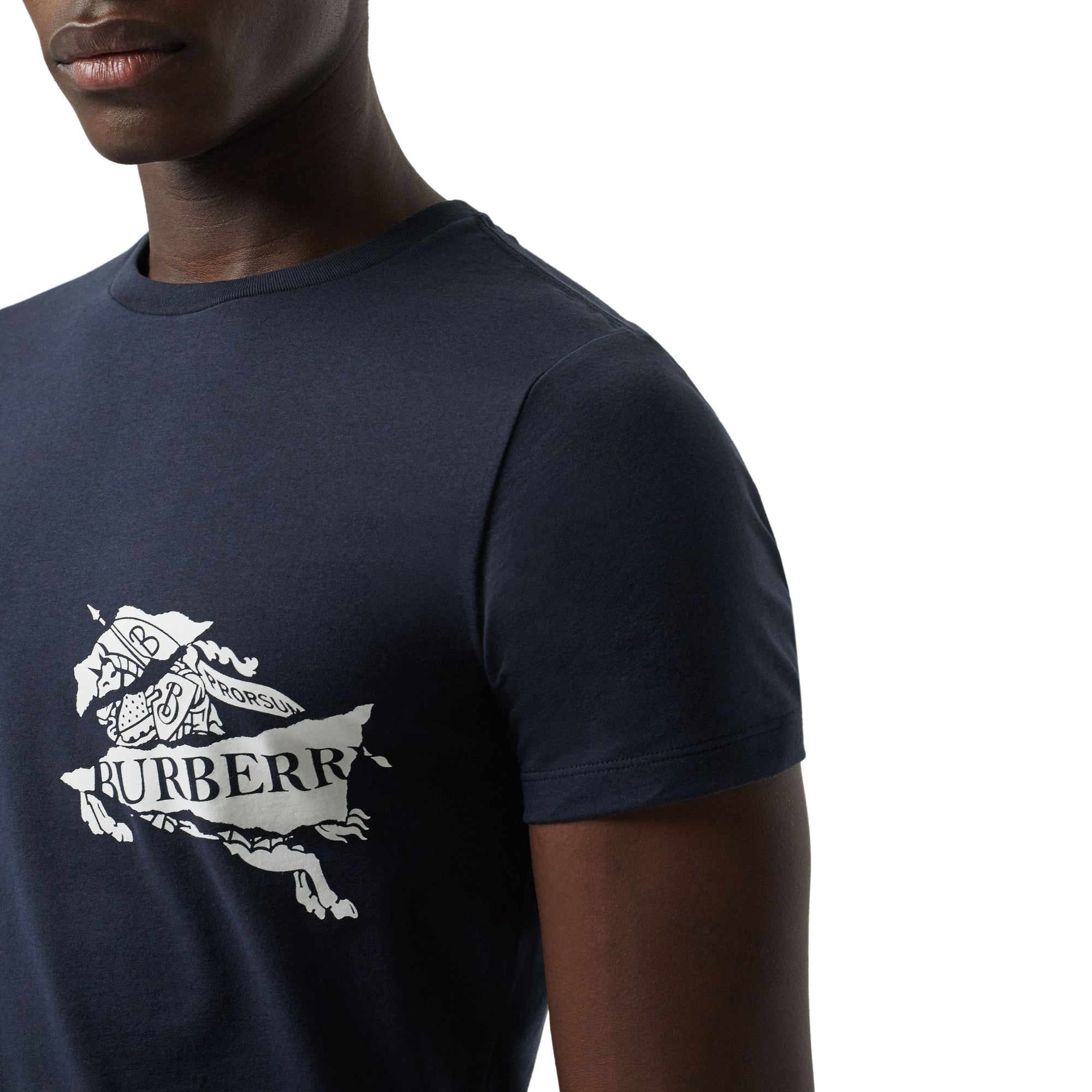 T-shirt en coton avec logo imprimé - Navy