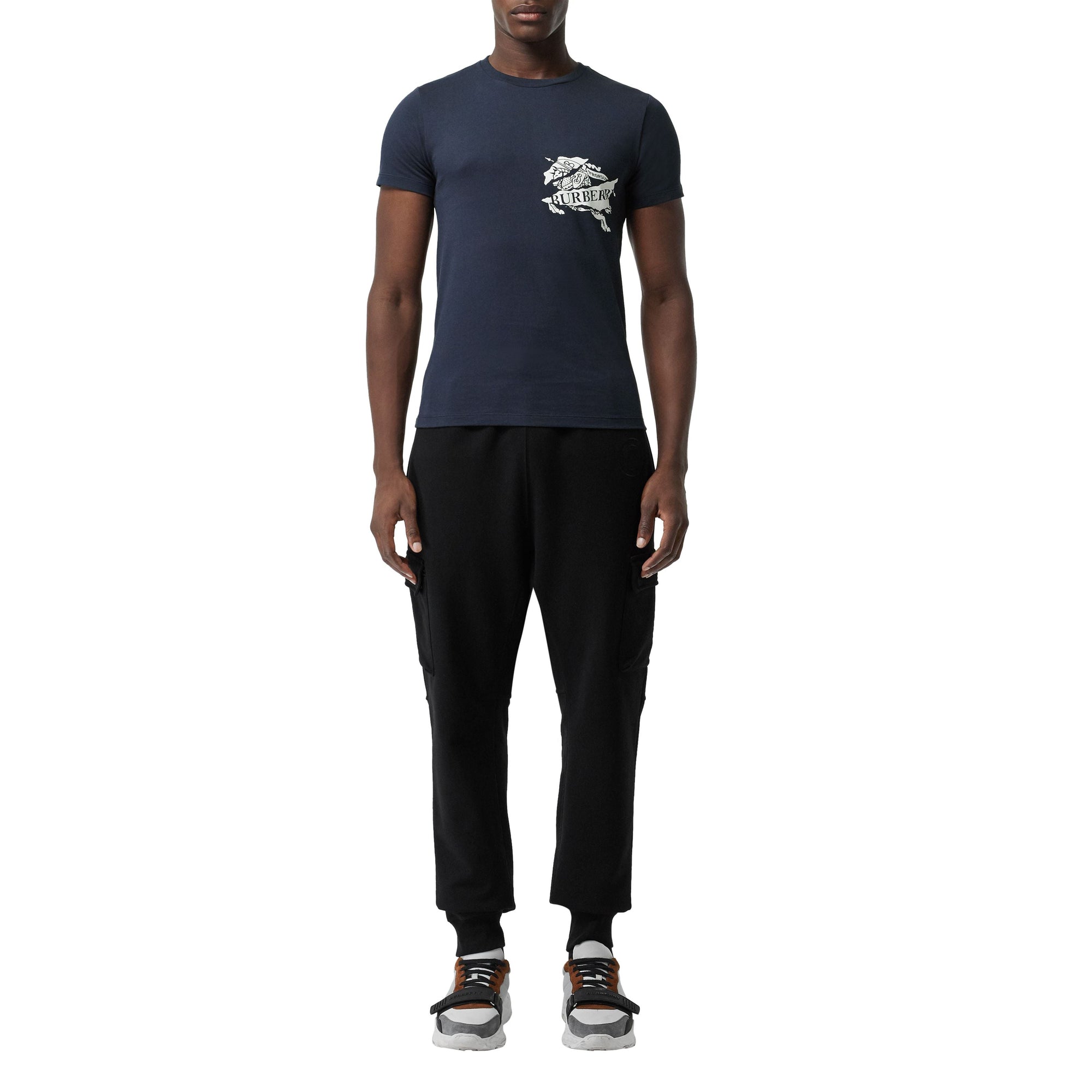 T-shirt en coton avec logo imprimé - Navy
