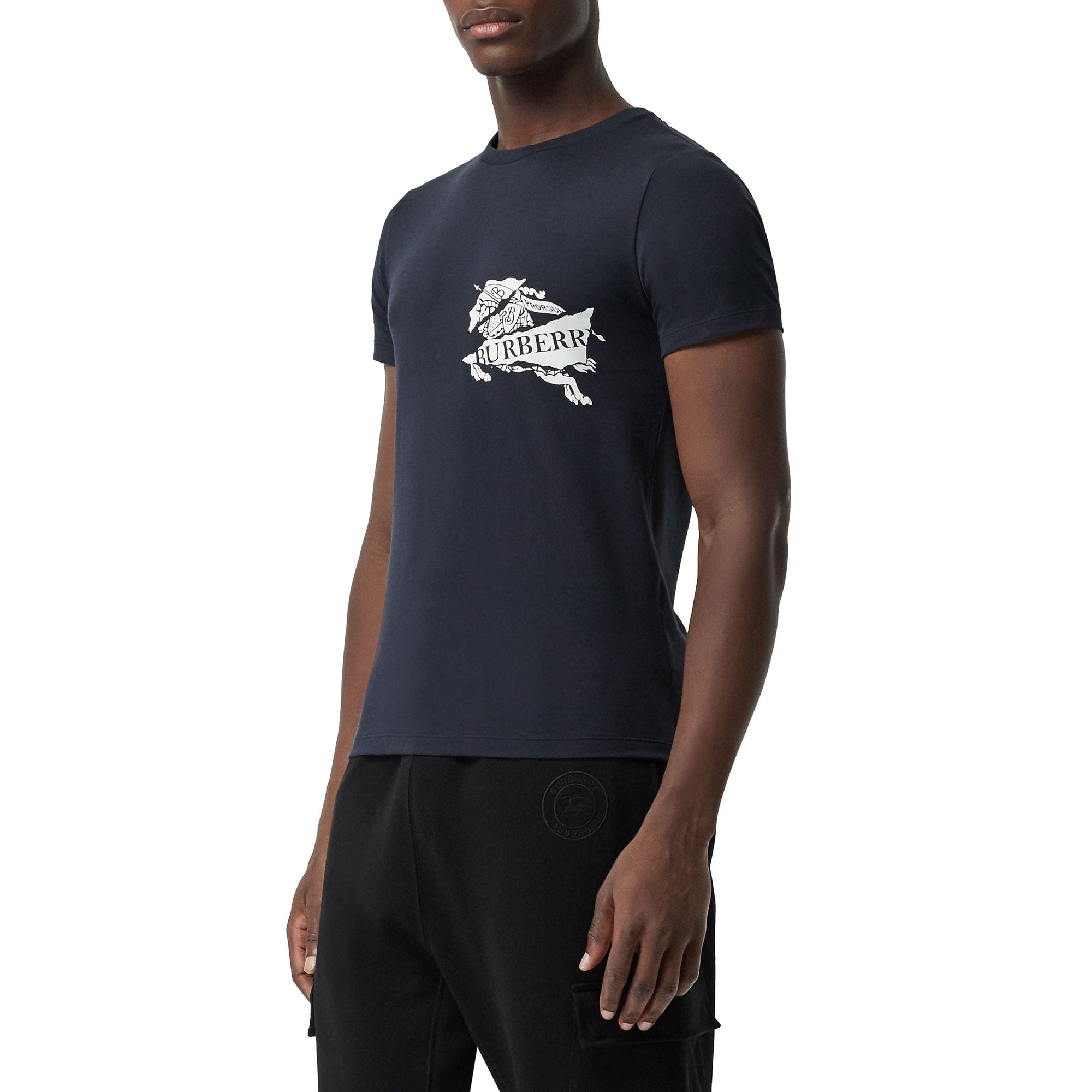 T-shirt en coton avec logo imprimé - Navy