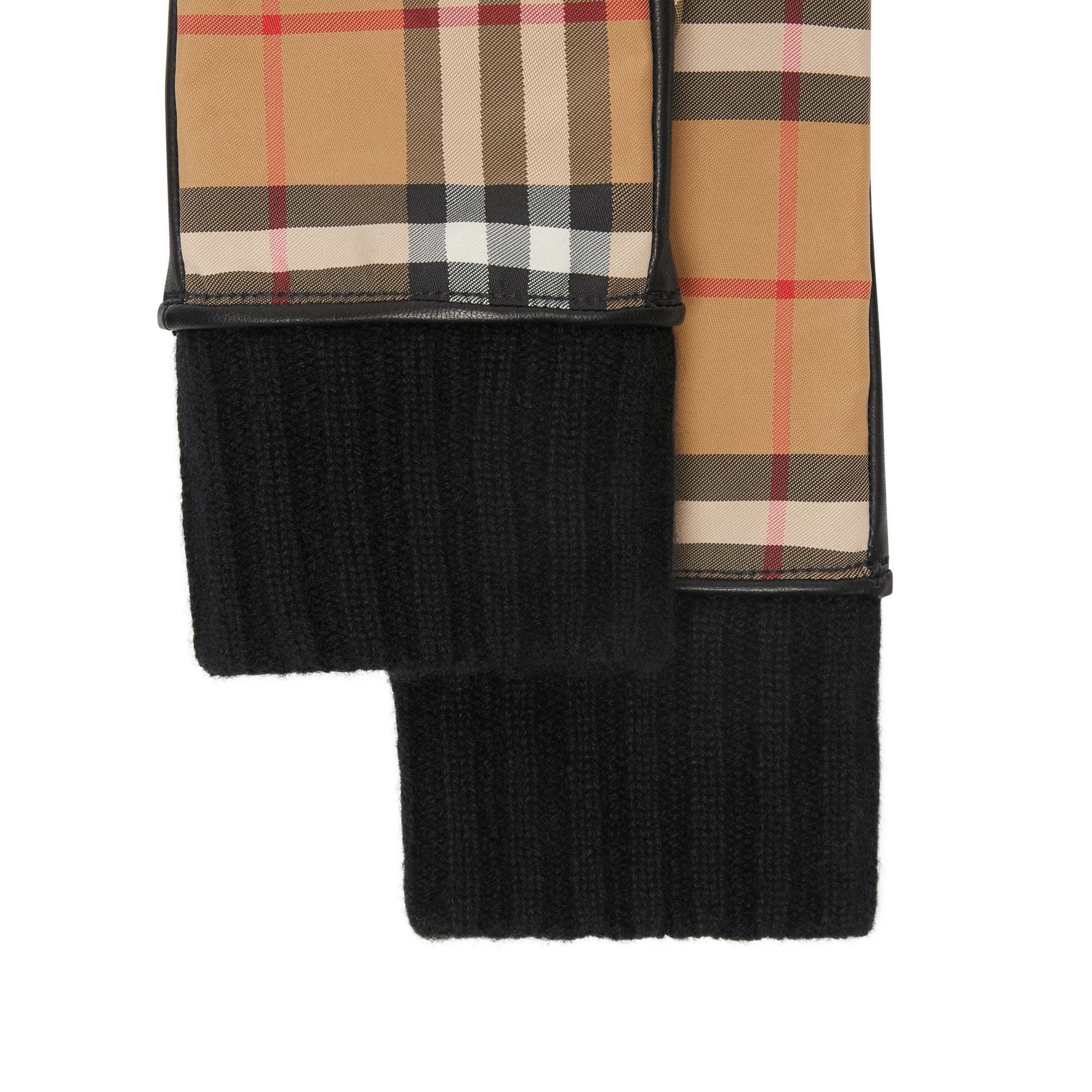 Gants Vintage en cuir doublés de cachemire - Antique Yellow & Black