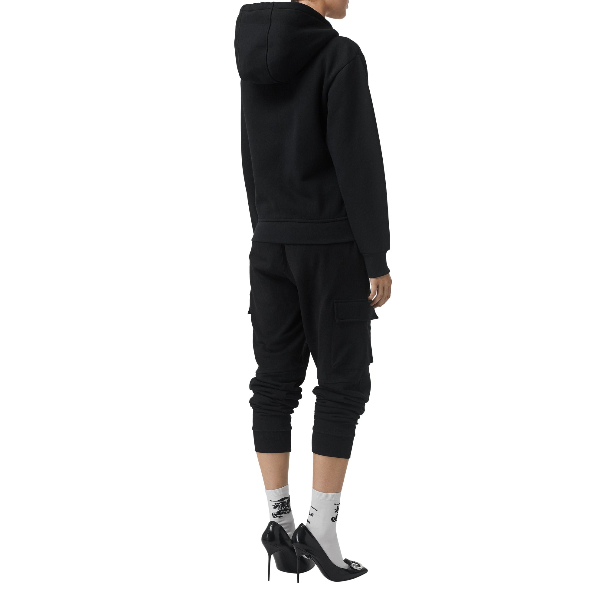Veste Cavalier damier à capuche en jersey  - Black