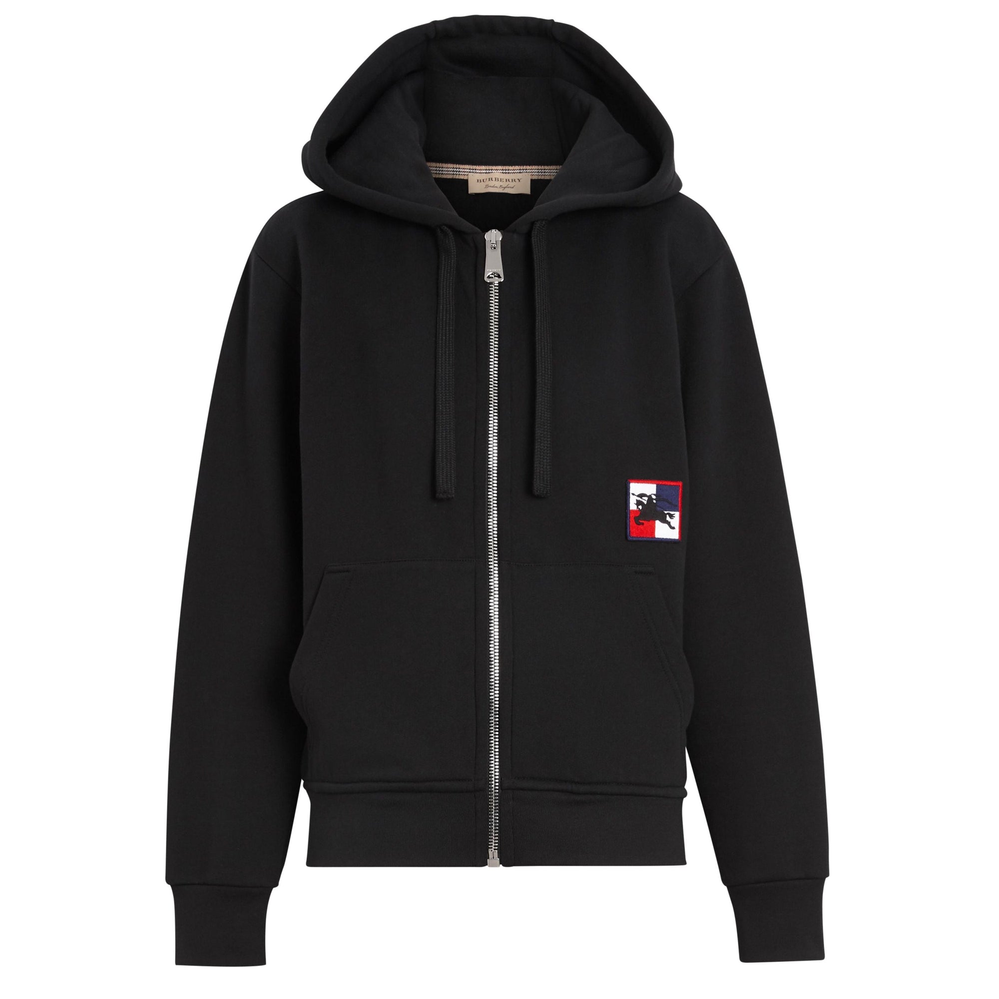 Veste Cavalier damier à capuche en jersey  - Black