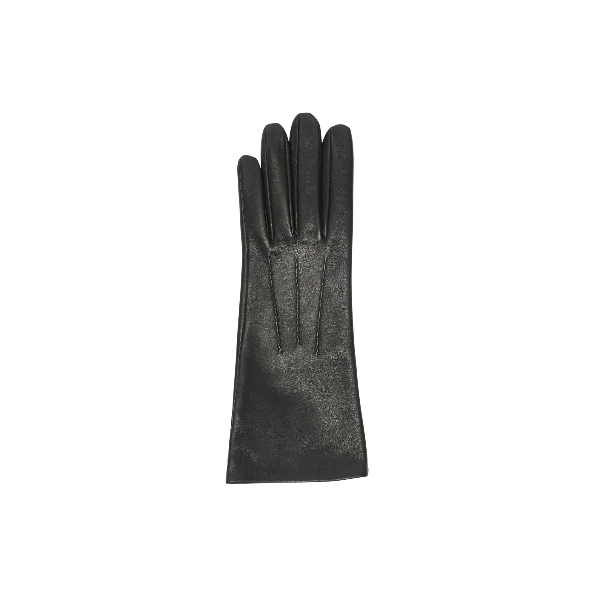 Gants en cuir d'agneau doublés de soie - Black