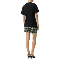 T-shirt en coton avec logo à motif check - Black