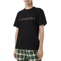 T-shirt en coton avec logo à motif check - Black