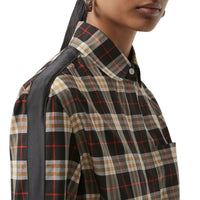 Chemise en coton à motif check et rayures - Midnight