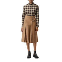 Chemise en coton à motif check et rayures - Midnight