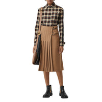 Chemise en coton à motif check et rayures - Midnight