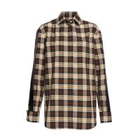 Chemise en coton à motif check et rayures - Midnight