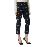 Pantalon tailleur 7/8 en laine avec écusson - Midnight Blue
