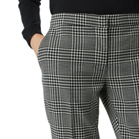 Pantalon droit en laine à motif check Prince de Galles - Mist Green