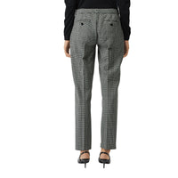 Pantalon droit en laine à motif check Prince de Galles - Mist Green