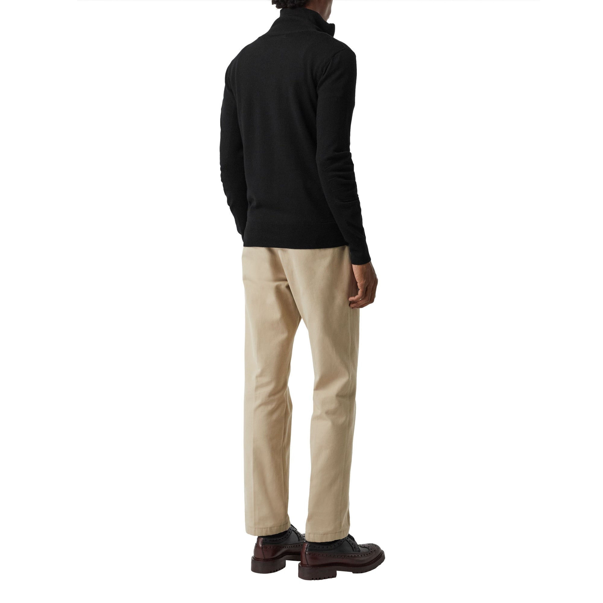 Pull semi-zippé en laine mérinos - Black