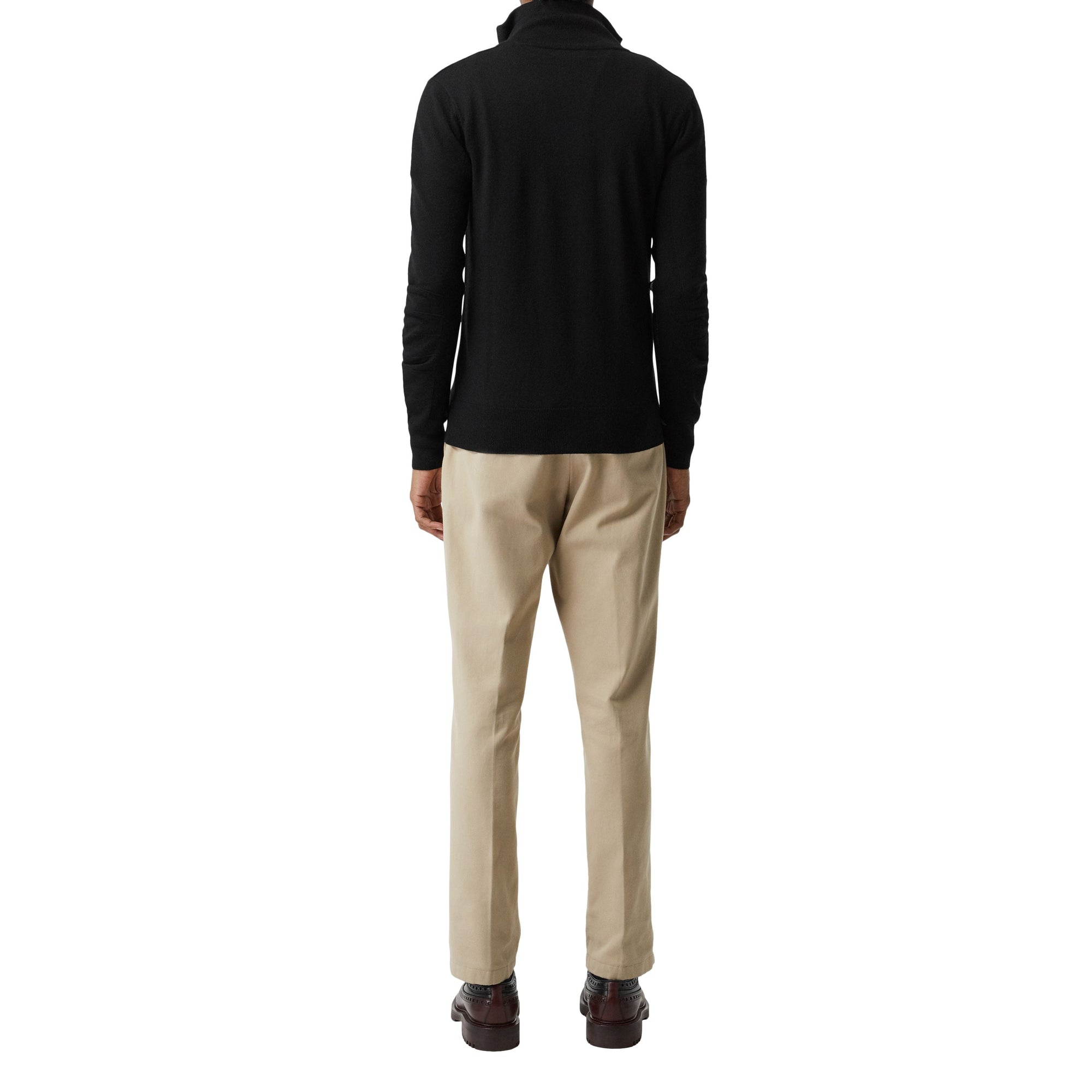 Pull semi-zippé en laine mérinos - Black