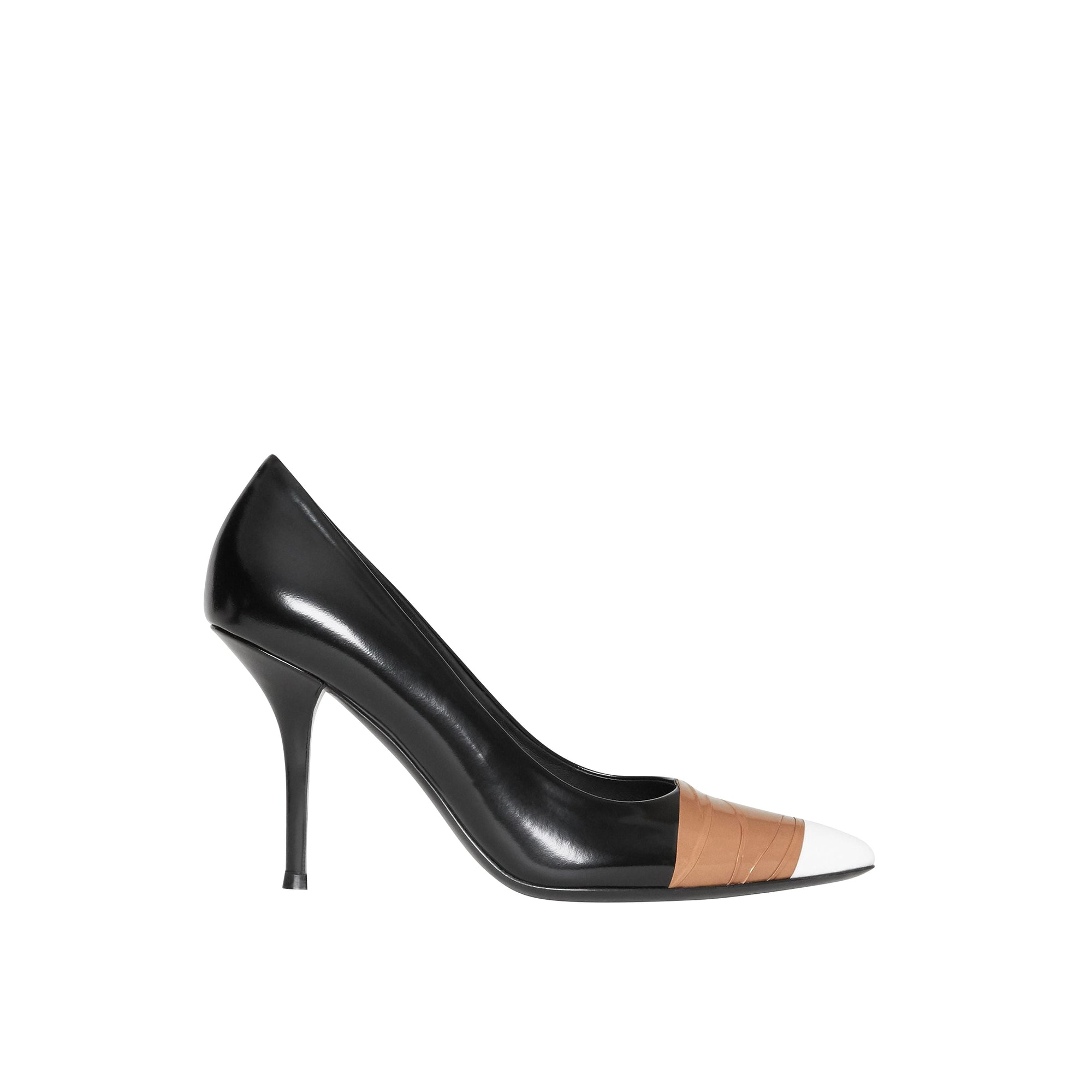 Escarpins en cuir avec ruban adhésif - Black & Optic White