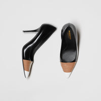 Escarpins en cuir avec ruban adhésif - Black & Optic White